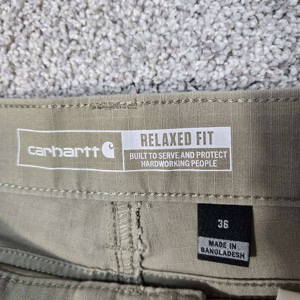 Carhartt Shorts Mens 36 Rugged Flex Relaxed Fit Ripstop Cargo light Gray NEW